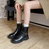 Platform short boots women's 2025 autumn and winter new thick heel Martin boots knight versatile British style side zipper thin boots
