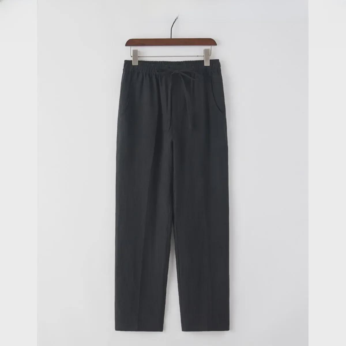 

Мужские летние тонкие льняные брюки - повседневные, универсальные, в китайском стиле, свободные брюки Nine-Point Tang 3XL (Approx. weight: 145)