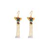 Butterfly Lotus Tassel Ear Hook Earrings Real Gold Temperament High-end Earrings for Women