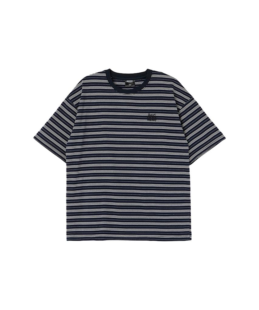 URBANAGE [2Pack] Striped Oversized Short Sleeve_4 Colors (Type A)