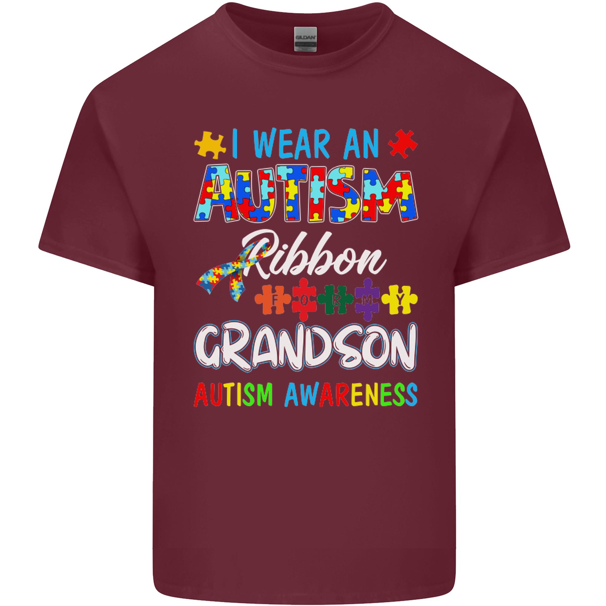 Autism Ribbon For My Grandson Autistic ASD Unisexs Light Cotton TShirt S