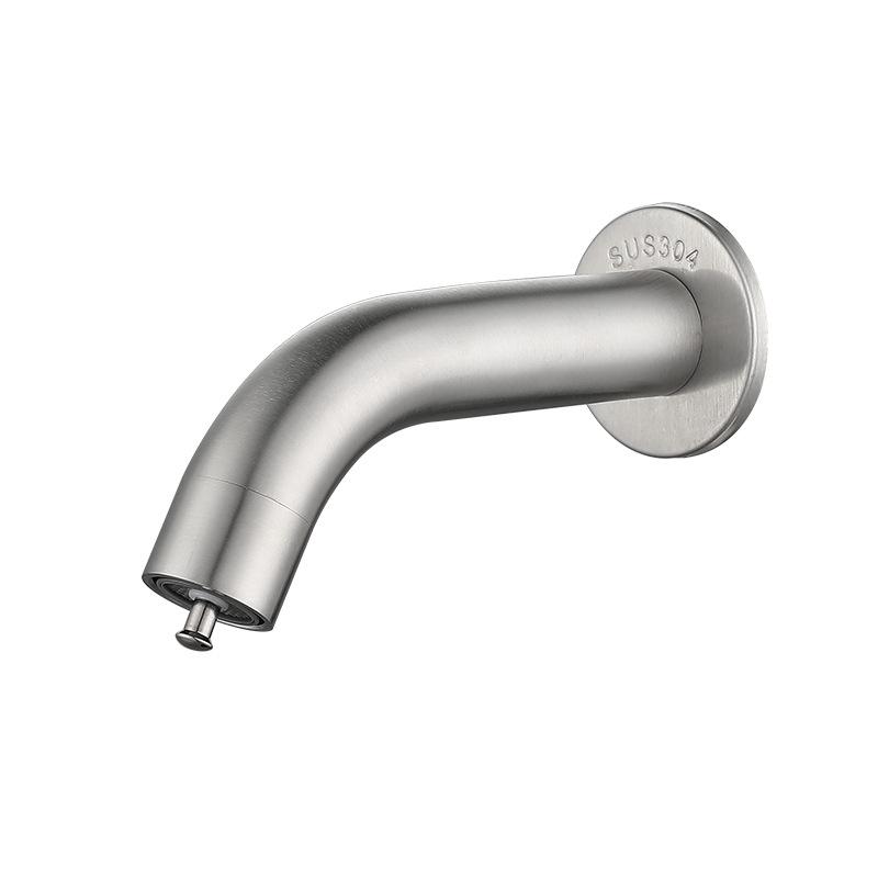 Bathroom Faucet Wall Mounted Sink Faucets Stainless Steel Cold Water Tap Touch Press Bathroom Basin Faucets Toilet Saving Tap