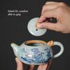 New Chinese Style Ru Kiln Linglang Teapot Ceramic Single Filter Pot Product Business Gift Lucky Teapots
