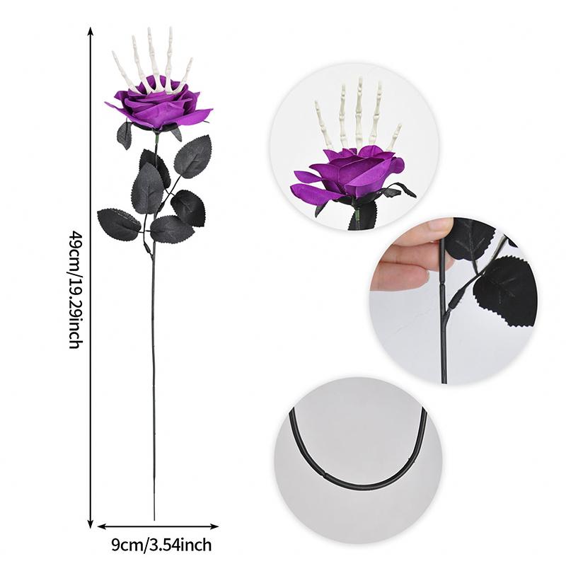 

1 шт. Хэллоуин Украшения Готический Настольный Центральный Элемент Наружное Украшение Розы с Костями Рук Хэллоуин Доступно Несколько Вариантов 1PC фиолетовый