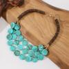 Handmade Trendy Multilayer Beaded Necklace Geometric Round Acrylic Wooden Beads Cute Jewelry for Best Friend Gift for Girls