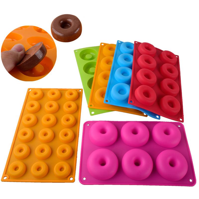 6/8 Cavity Silicone Donut Mold Baking Pan Mold Bread Pastry Mold DIY Baking Tray Doughnut Dessert Making Cake Tools