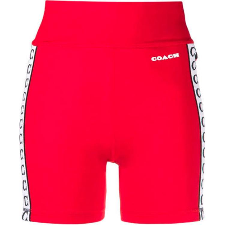 Coach Fw21 Logo Print Cycling Casual Shorts Women shorts Red C4975-RED XS
