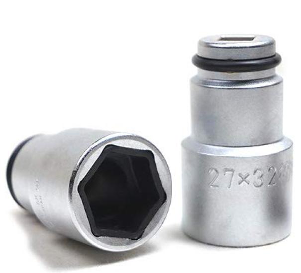Ichiya Tsubaki Impact Double Socket for Temporary Hexagonal Type X 32 Extremely Effective for Steel Frame [Umeharu Model] 12.7 Auto-Slide Fastening,