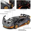 1:24 Scale Alloy Diecast Car Model for Lambo Huracan STO 2021, Pull Back Vehicles Model Cars Toy with Light & Sound for Kids Adult Collection