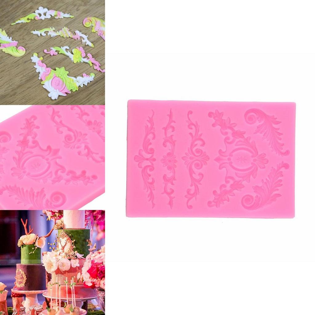 Premium Quality Silicone Fondant Mould With Vintage Baroque Cake Border Design