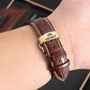Orient Genuine Leather Watch Strap Black with Black Stitching Silver Butterfly Clasp Replacement Band for Men Women Mechanical Watches 5065405150233