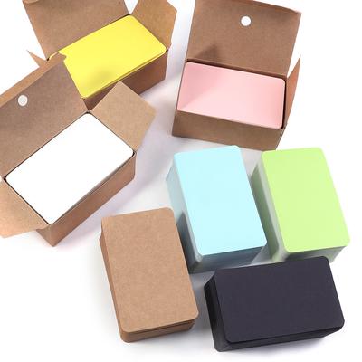 100 Stück 5,4x8,8cm Kraftpapier Kartenvorlage Wortkarte Geschäftliche Notiz Nachrichtenkarten Lesezeichen Lernpostkarte Gruß Einladungskarte