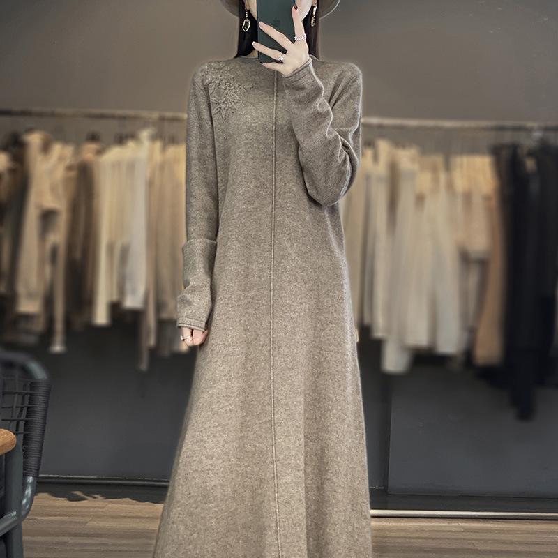 2023 Autumn/Winter Australian Cashmere Pullover & Long Crochet Skirt Set with 100% Chinese Wool