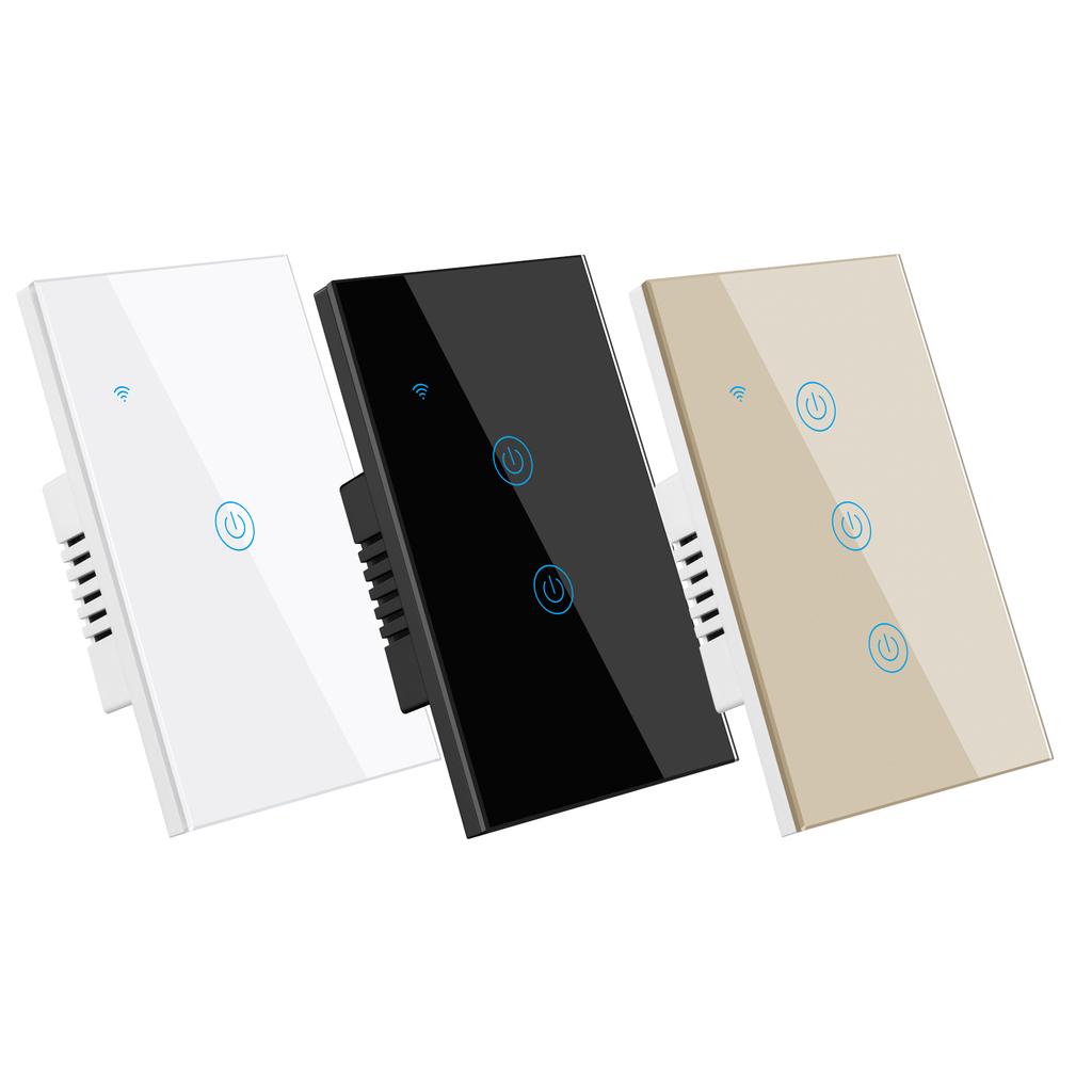 BZ AU US Standard Smart Life Ewelink Compatible Wall Switches WiFi Remote Control 240V Neutral Wired Glass Panel Switch CE