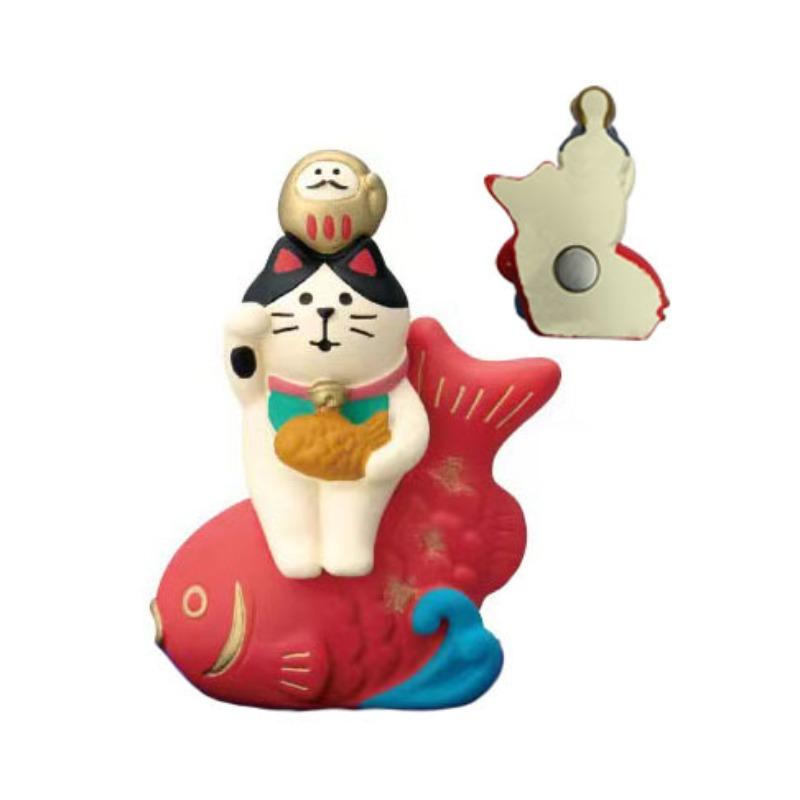 Japanese cat refrigerator sticker, grocery zakka cute bread coffee shop decoration gift miniature resin ornament