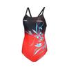 All Over Letter Print Sports One Piece Swimsuit Women Swimsuit Starry-Red ASLT106-2