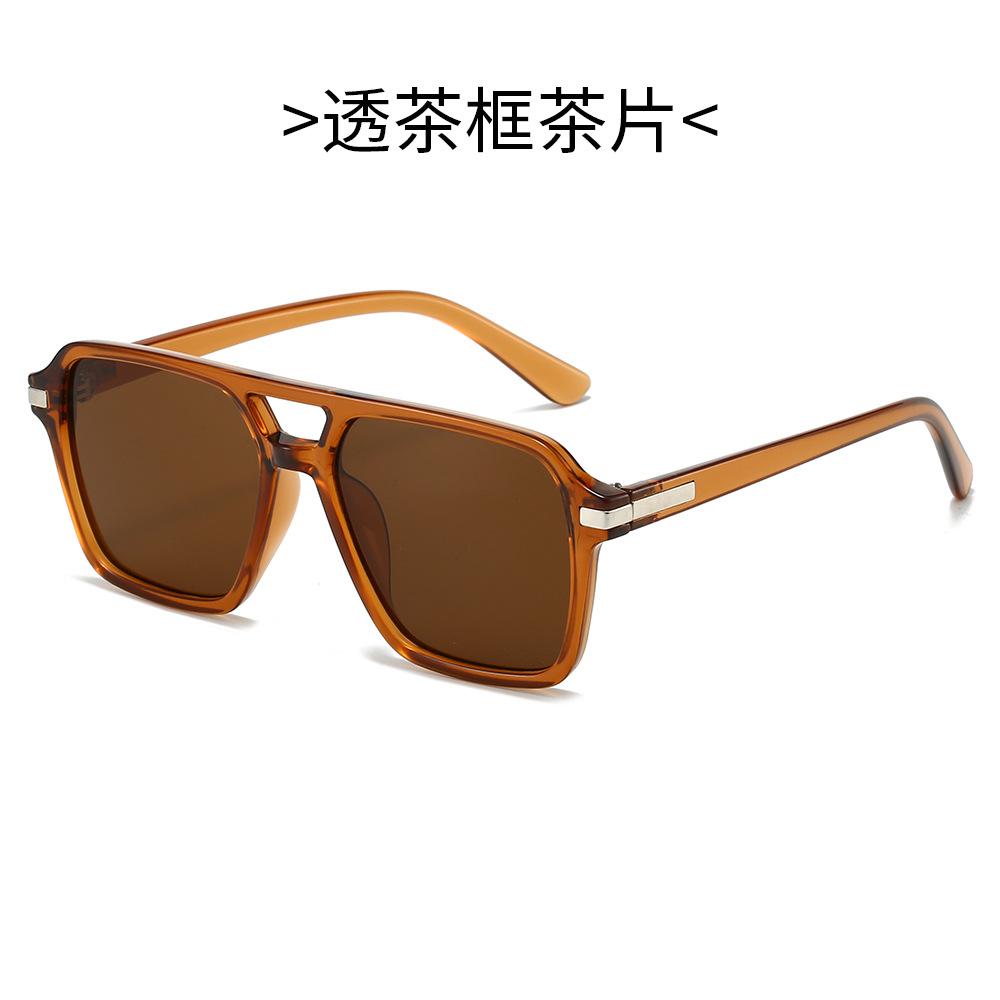 New Retro Pilot Sunglasses for Women Men Double Bridge Square Glasses Trendy Street Style Shades Fashion Sun Glasses