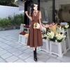 Large size suit skirt covering meat high waist splicing fake two-piece dress women's summer and Korean college style age-reducing dress