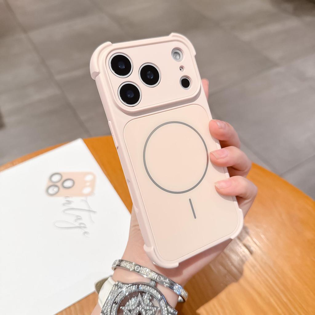 Apple 17 Pro Max Magnetic Anti-drop Phone Case with Frosted iPhone 16 Lens Film and iPhone 15 Protection