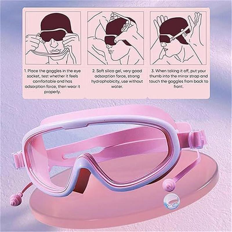 Kids Swimming Goggles Anti-UV No Leaking Pool Eyewear for Boys and Girls Anti-fog No Nose Bridge Design Swimming Eyeglasses