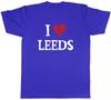 I Love Leeds Unisexs TShirt Green City West Yorkshire Tee Gift