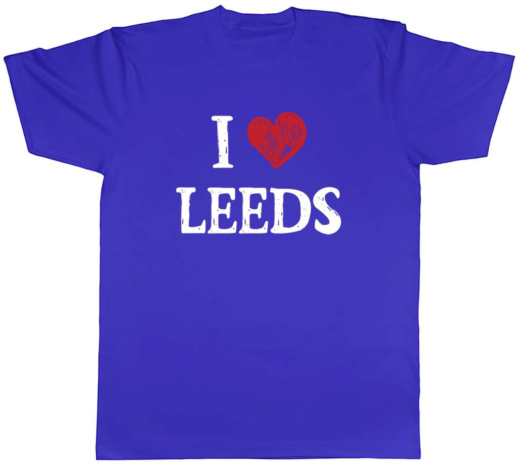 I Love Leeds Unisexs TShirt Green City West Yorkshire Tee Gift