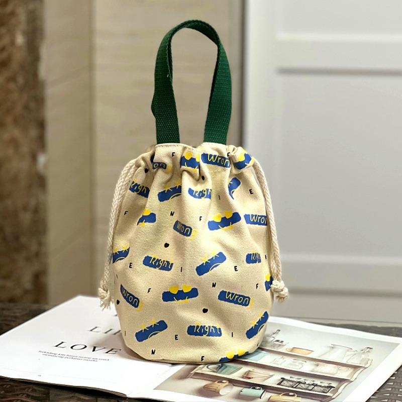 New Canvas Bundle Portable Tote Bag Thermos Cup Braised Cup Protective Bag Thermal Insulation Bucket Bag Handheld Mom Bag