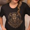 Viking Warrior Women Men T Shirts with Algiz Protection Rune Norse Mythology Tees Nordic Berserker Graphic Tops