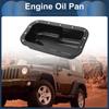 UXCELL No.5184546AC Engine Oil Pan Oil Pan Sump Transmission Oil Pan for Jeep Wrangler 2012-2018 Iron Black