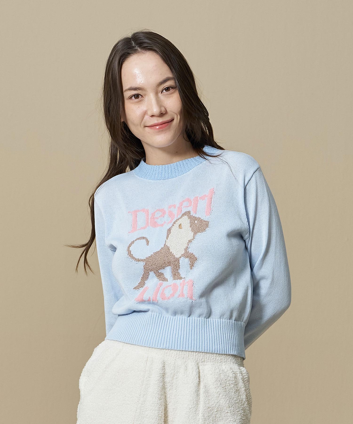 Bbc Earth W Animal Round Sweater_Light Blue Bl/090