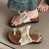 Fashion Comemore Bowknot Rhinestone Women Summer Sandals Flat Bottom Casual Clip-toe Soft Sole Outdoor Back Strap Sandales for Women