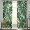 Tropische Dschungelpflanze Monstera Vorhang für Wohnzimmer Transparente Tüllvorhänge Fensterschoner für das Schlafzimmer Zubehör Dekor