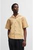 Overfit Cotton Beige [HUGO] Shirt, Seersucker, Men's, S,