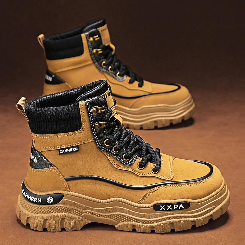 Fashion CYYTL Mens Winter Boots Ankle Casual Shoes Leather Cowboy Combat Tactical Motorcycle Chelsea Work Outdoor Hiking Designer Luxury