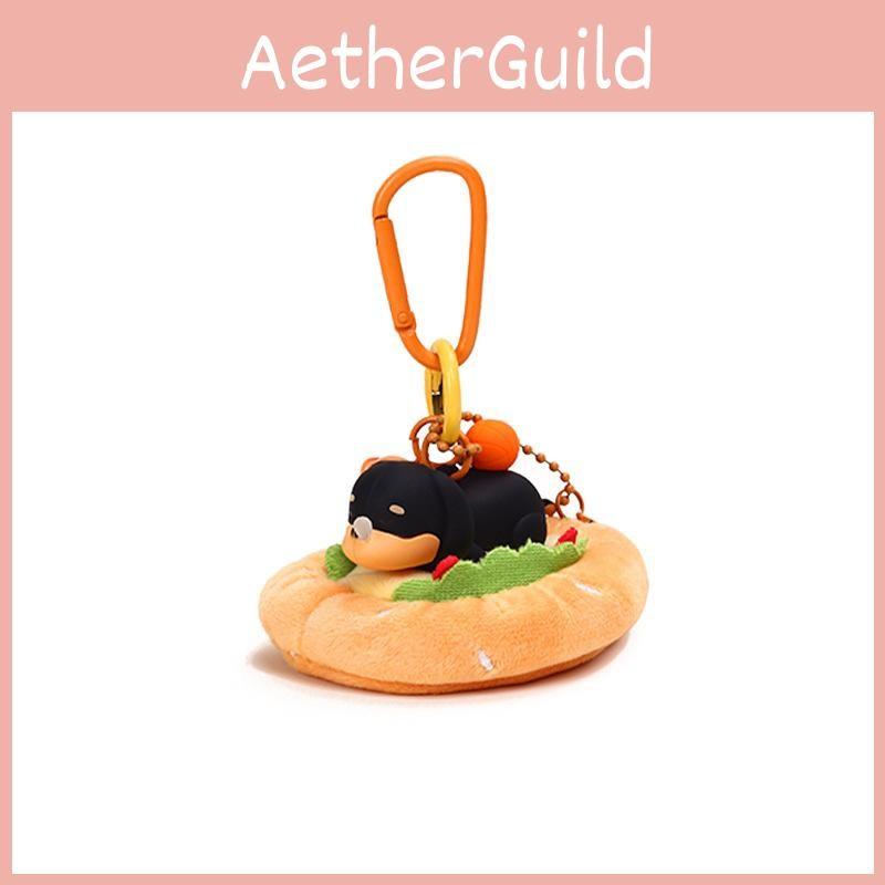Dog Sausage Jinnew Burger Bun Plush Keychain Pendant With Magnetic Attraction