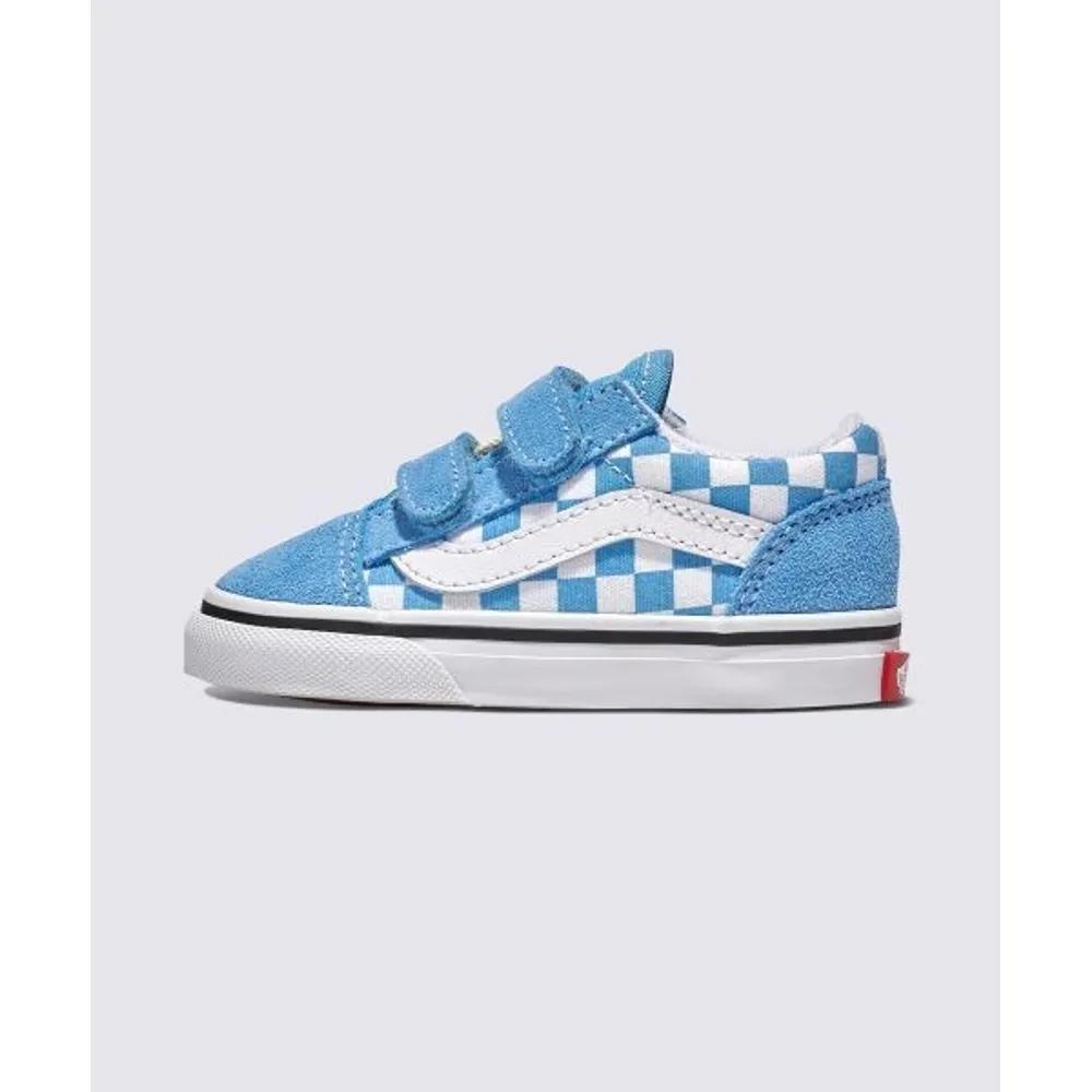 Vans KIDS Old Skool V Toddler Color Theory Checkerboard Blue 02 120