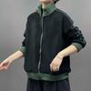 Mantel für Damen Baumwolle Herbst Winter Verdickt Lässig Übergroß Beidseitige Strickjacke Reißverschlussjacke