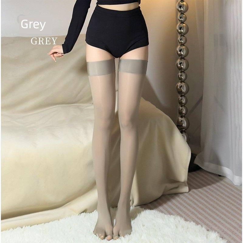 Oily Light Hose Toe Socks Horse Oil Stockings Five Fingers Women Ultra-Thin Spring and Autumn Sexy Shiny Silky Boots\n Black Silk