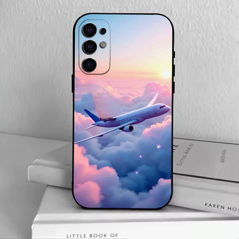 A-Airplane Plane Phone Case For Samsung S25,S24,S21,S22,S23,S30,Ultra,S20,Plus,Fe,Soft Silicone Black Cover