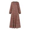 ZANZEA Women Floral Print Loose Casual Round Neck Long Sleeve Dress