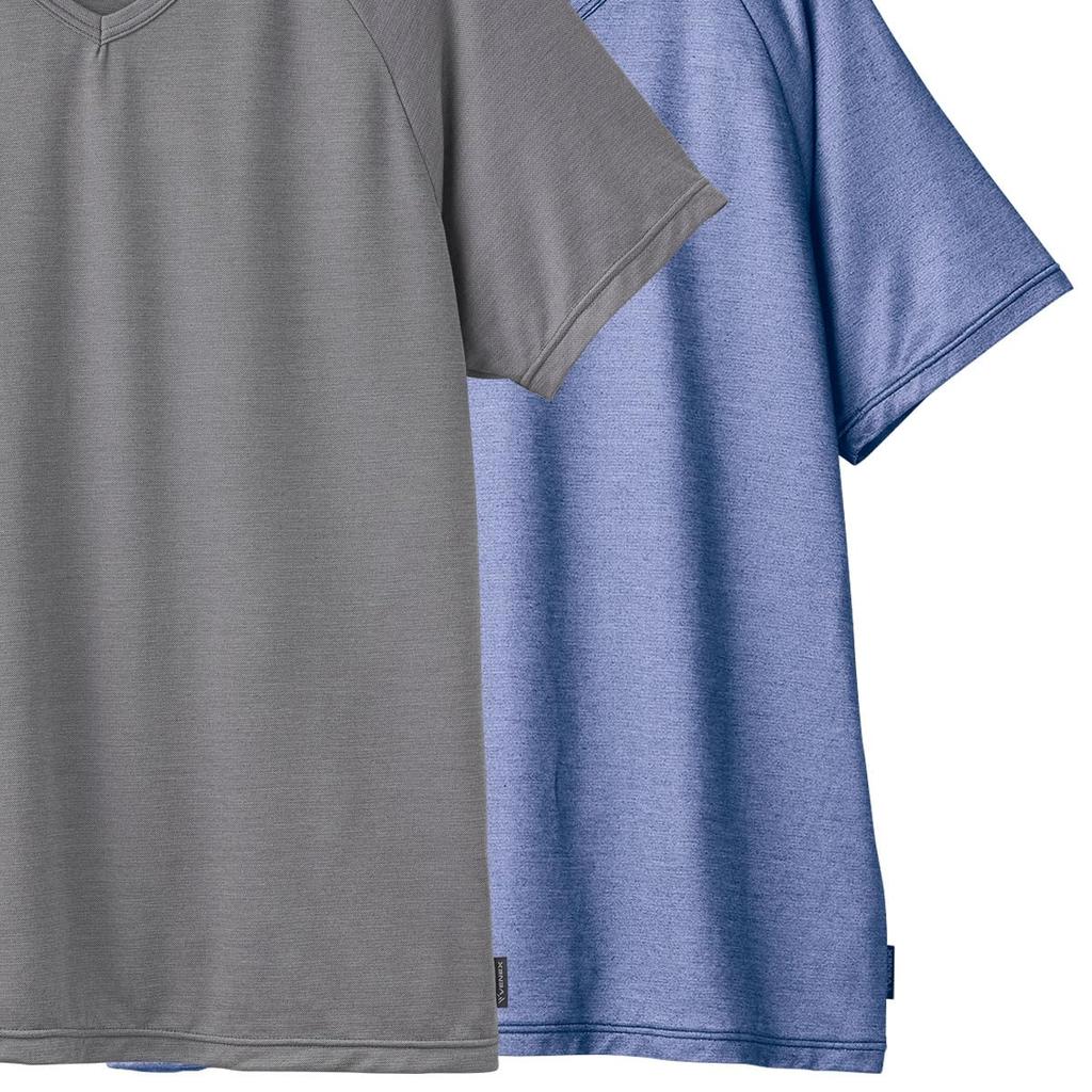 Venex Comfort Cool Recovery Short Sleeve Cooling Pique Size 8301 Men's Wear, V-Neck T-Shirt, Touch, Fabric, Gray, M,