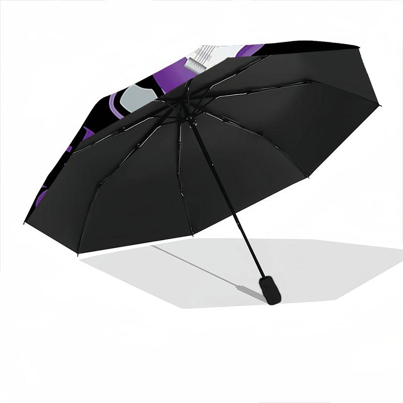 1pc BADTZ-MARU Purple Guitarist Edition Umbrella - Automatic Opening & Closing, Foldable Design, Outdoor, Festival Gift for Fans, Travelers, Everyday