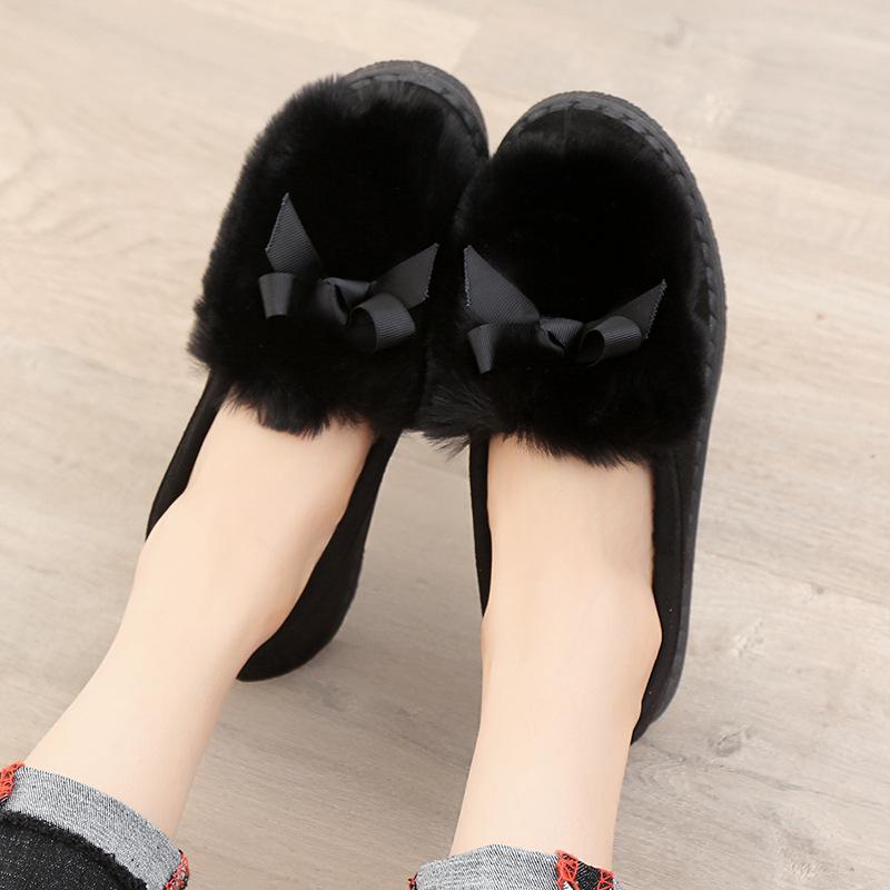 Doudou shoes women's new winter warm plush shoes flat women's shoes versatile cotton shoes