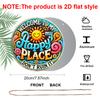 2D Flat, 1pc Welcome Vibes Round Aluminum Sign - "Welcome To My Happy Place" & "Don't Run It" Funny Quote Wall Decor, Vintage Retro Metal Art with