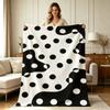 All Season Polka Dot Print Flannel Blanket Soft Cozy Warm Throw Blanket for Couch Bed Living Room Office Lounge