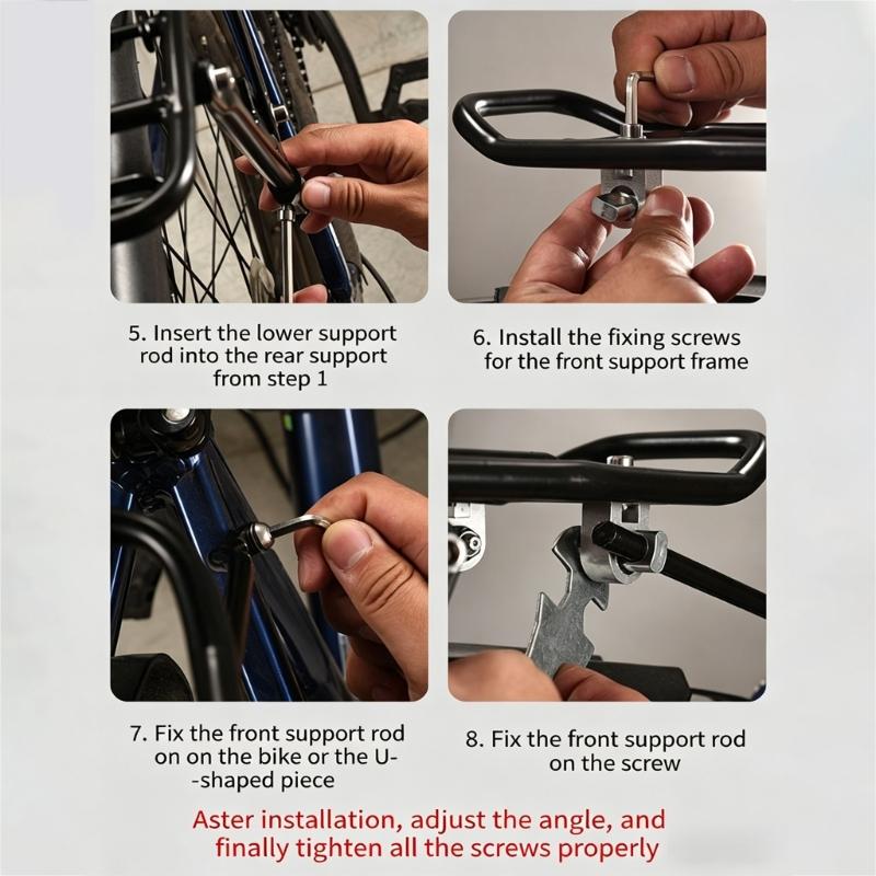 Universal Metal Rear Bike Rack For Mountain And Road Cycles With 55Lbs Load Capacity