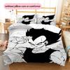 Pościel z wzorem kreskówki Dragon Ball Vegeta Dekoracja domu Prezent urodzinowy (1 * poszwa na kołdrę + 2 * poszewki na poduszki, bez rdzenia)