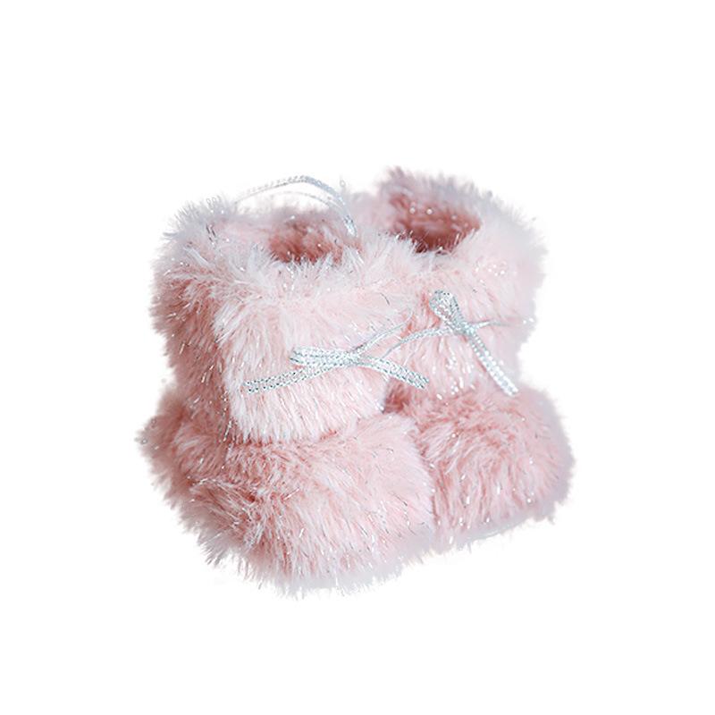 Christmas Decoration Mini Shoes Hanging Ornament Knitted Plush Shoes Pendant for Christmas Tree, Mini Christmas Ornament