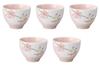 Set of 5 Slim Sencha Teacups with Differently Colored Cherry Blossom Designs X Cm Sencha by Setomonohonpo [7.8 5.9 (150cc)]