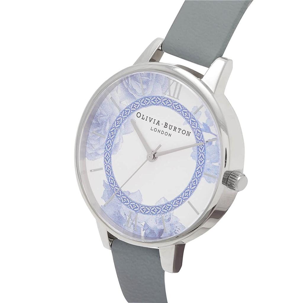 Authorized Dealer Olivia Burton Watch OB16TP02 Tea Party Demi China Print Chalk Blue Silver [OLIVIA BURTON] Women's &